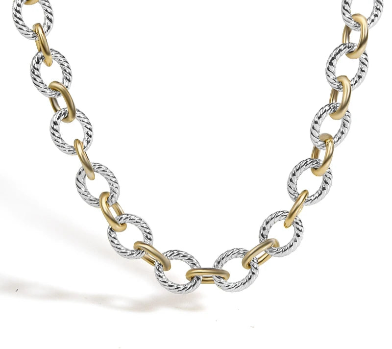 18K Gold and Platinum Plated Necklace - My Luxury Closet