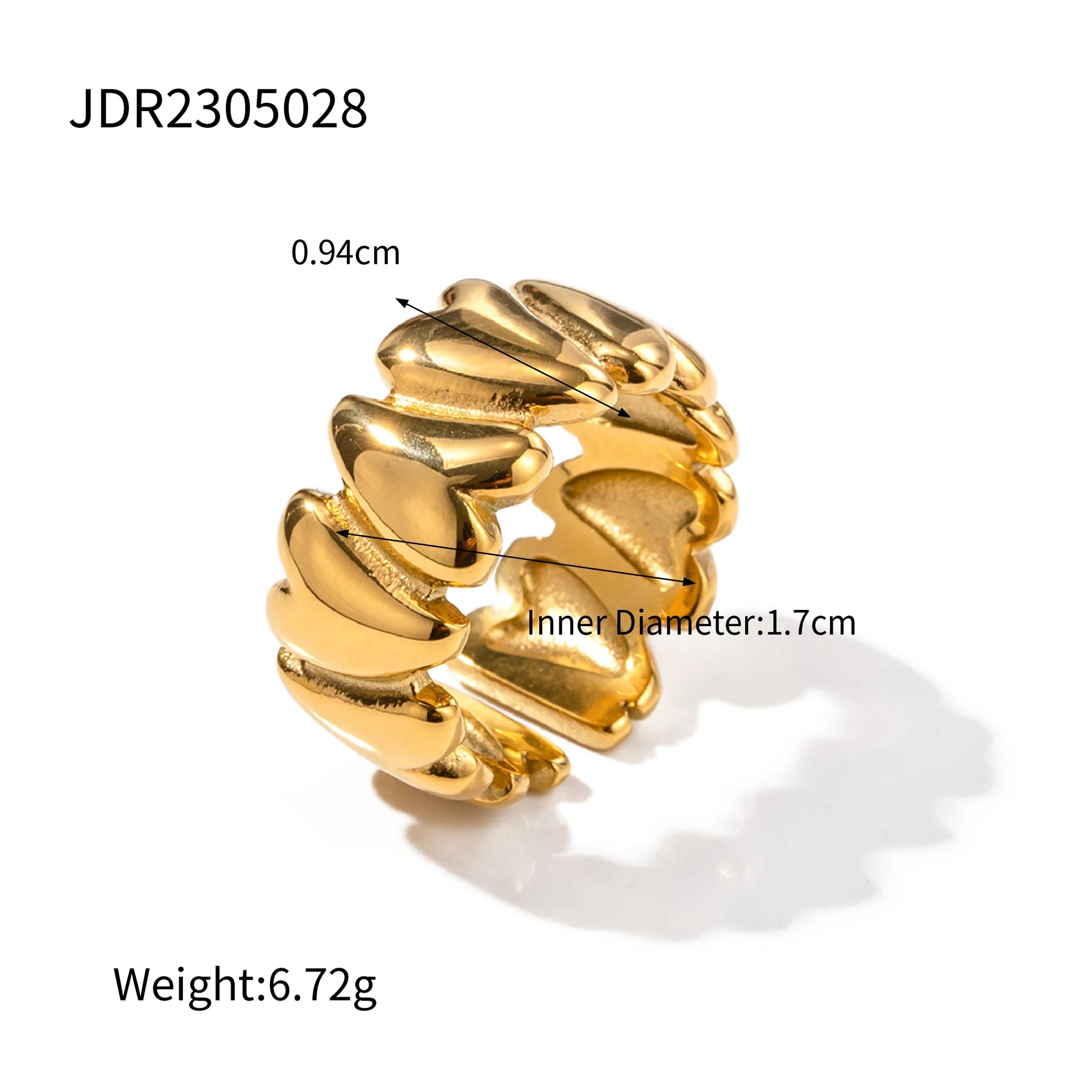 18K Gold and Platinum Plated Stainless Steel Ring - My Luxury Closet