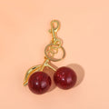 Gold Plated Red Cherry Keychain - My Luxury Closet