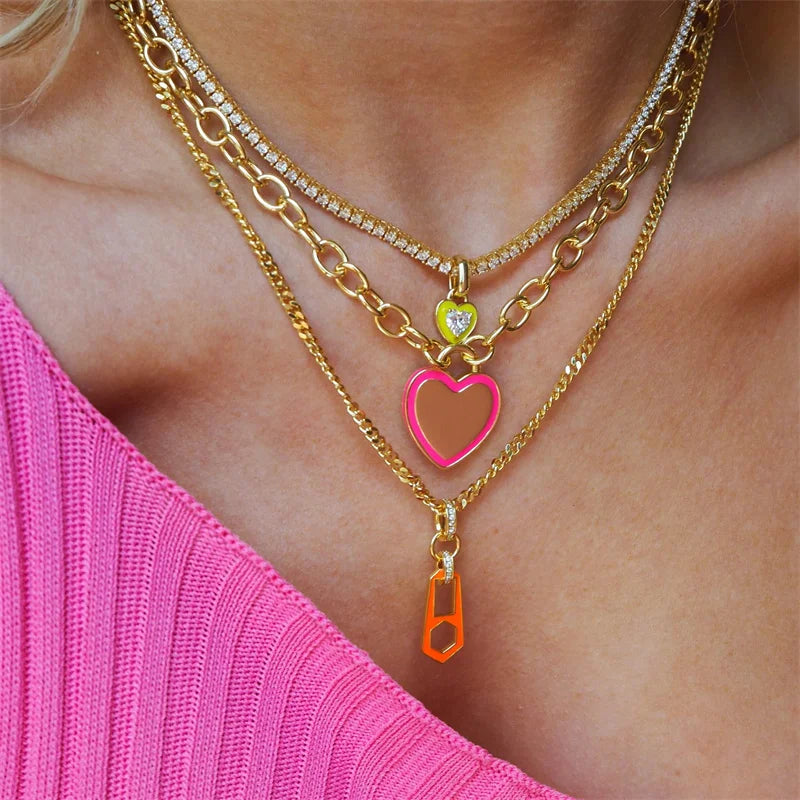 Love Heart Pendant Choker