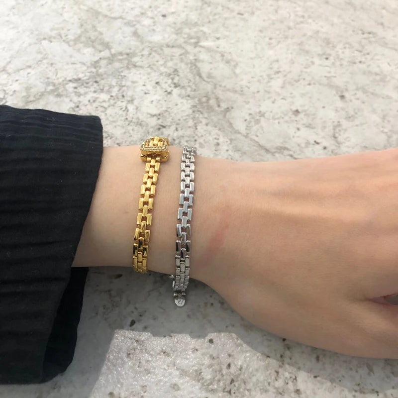 18K Gold and Platinum Plated Stainless Steel Bracelet