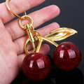 Gold Plated Red Cherry Keychain - My Luxury Closet