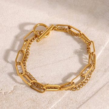 18K Gold m Plated  Stainless Steel Bracelet