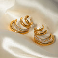 18K Gold and Platinum Plated Stainless Steel Earrings - My Luxury Closet