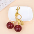 Gold Plated Red Cherry Keychain - My Luxury Closet