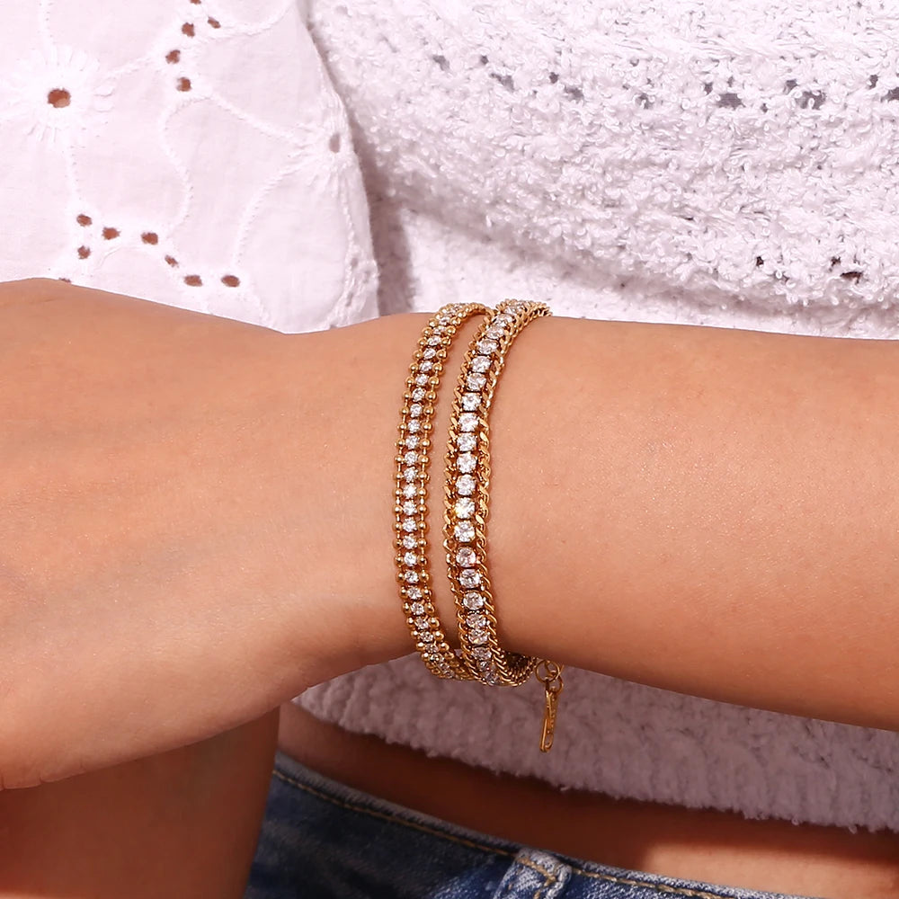 18K Gold and Platinum Plated  Stainless Steel Bracelet