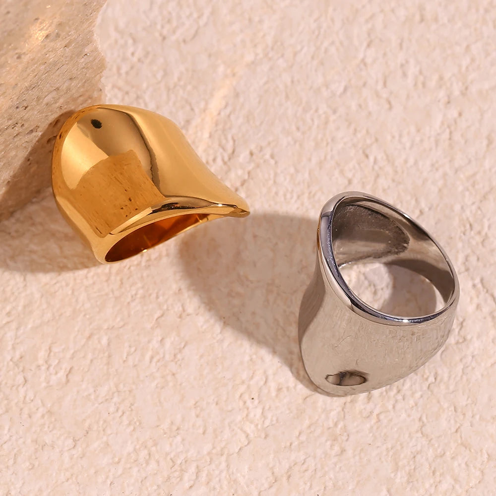 18K Gold and Platinum Plated  Stainless Steel Ring