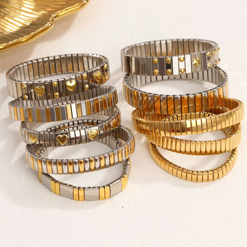 18K Gold and Platinum Plated  Stainless Steel Bracelet