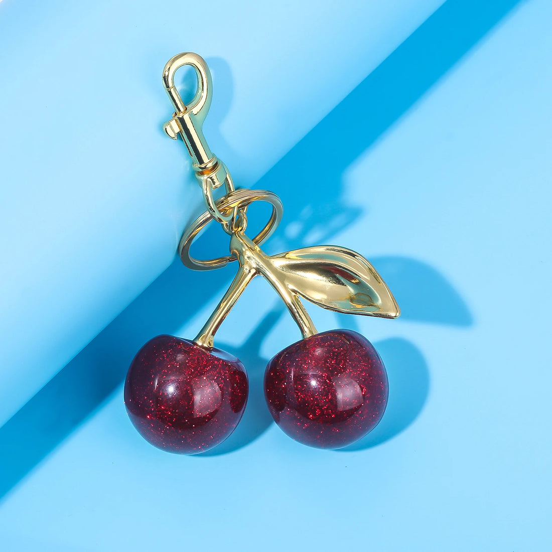 Gold Plated Red Cherry Keychain - My Luxury Closet