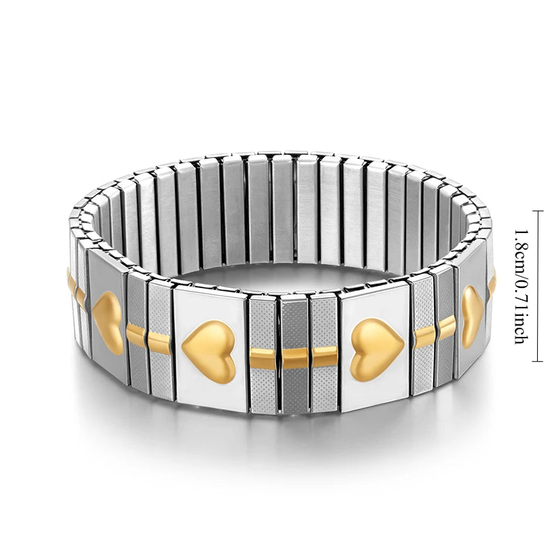 18K Gold and Platinum Plated Stainless Steel Bangle - My Luxury Closet