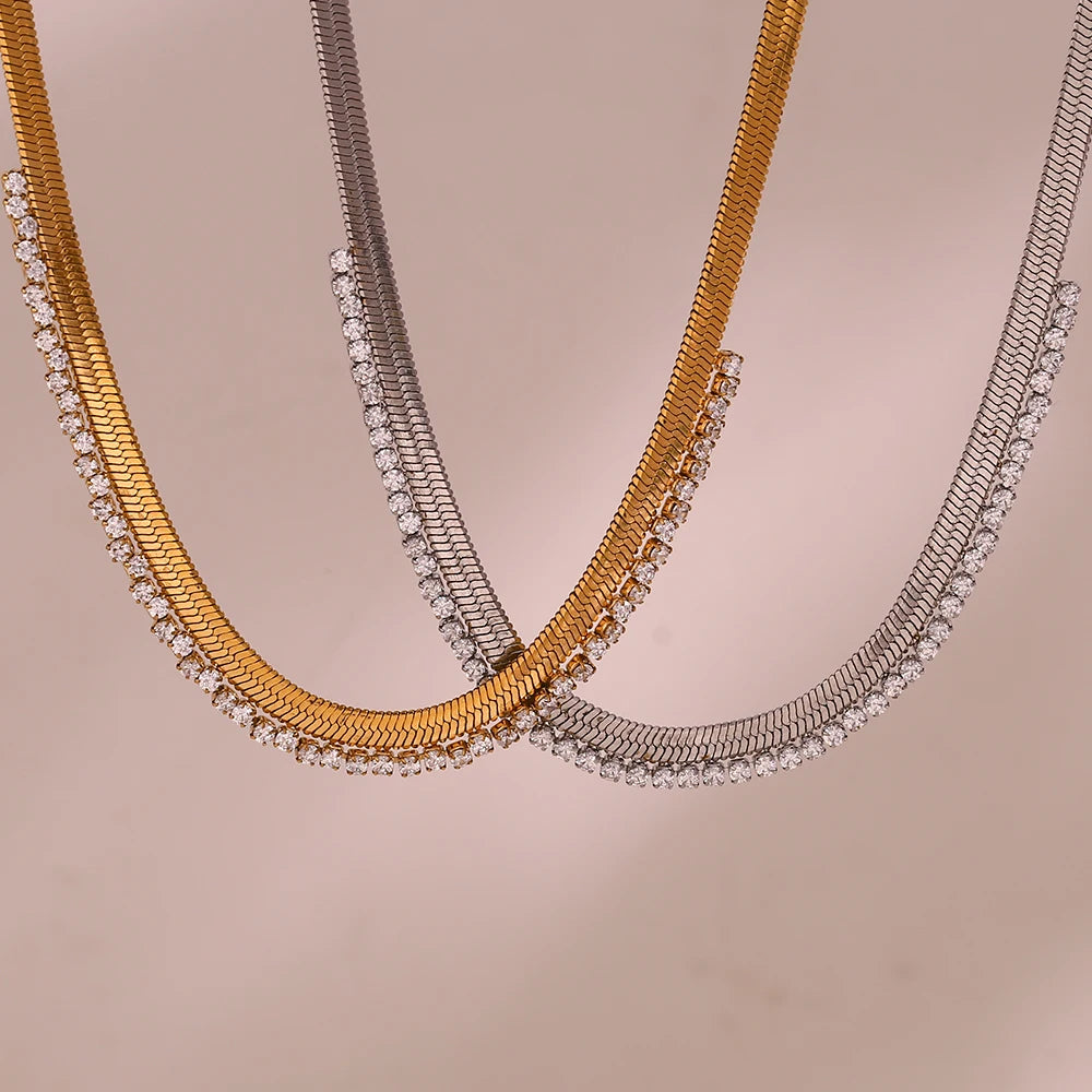 18K Gold and Platinum Plated Stainless Steel Necklace