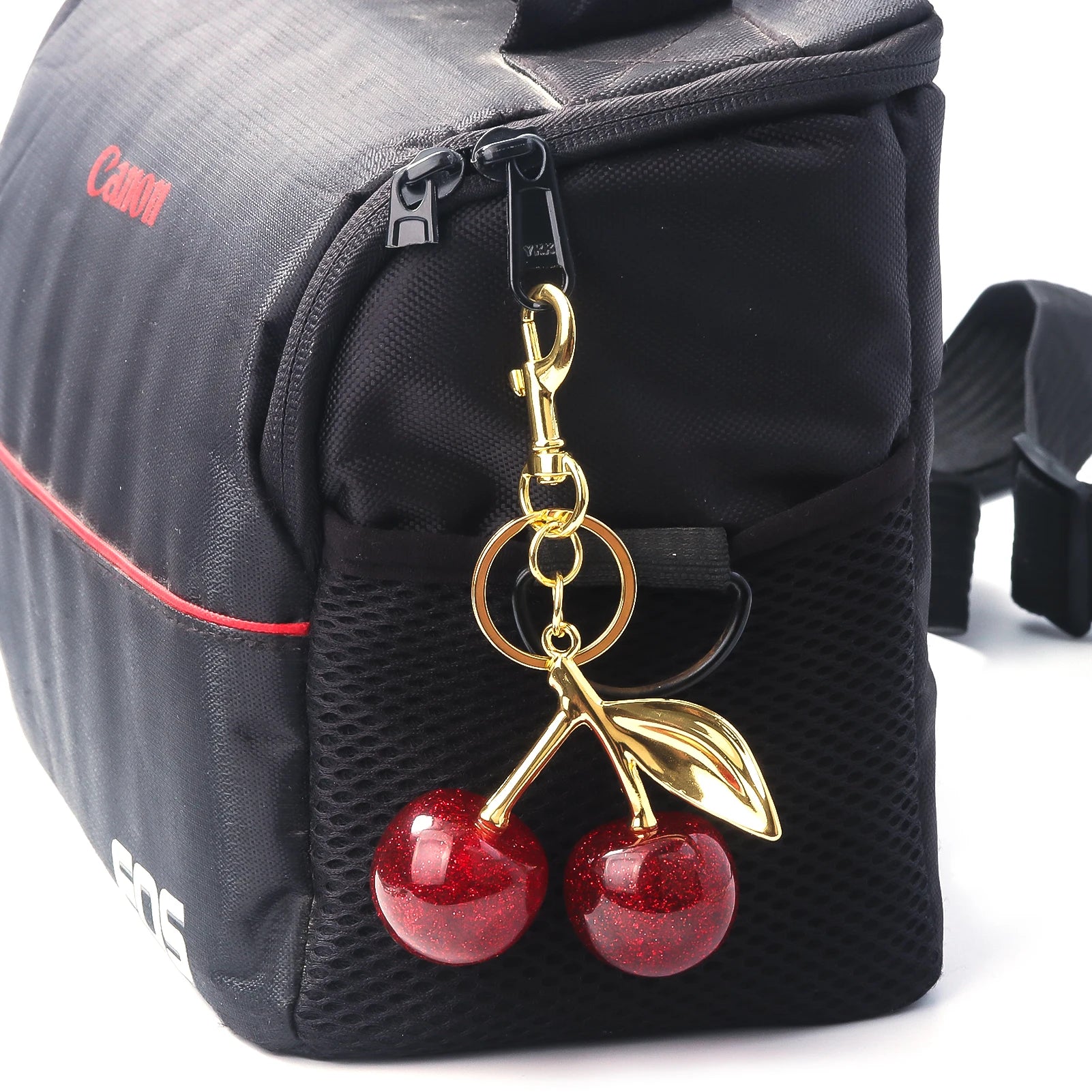 Gold Plated Red Cherry Keychain - My Luxury Closet