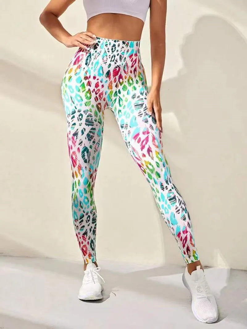 3D Print Tie High Waist Leggings - My Luxury Closet