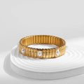 18K Gold and Platinum Plated Stainless Steel Bangle - My Luxury Closet