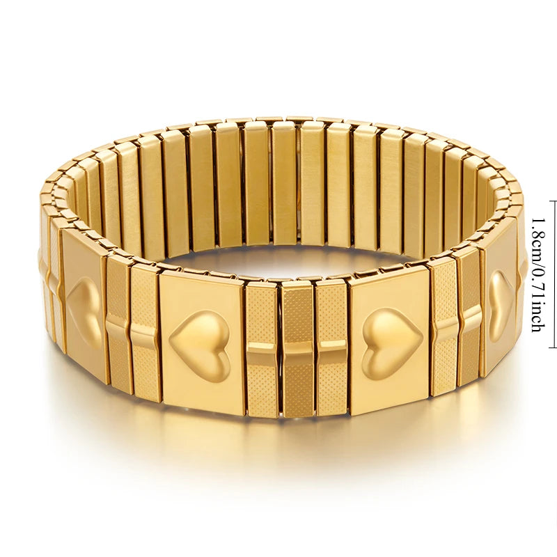 18K Gold and Platinum Plated Stainless Steel Bangle - My Luxury Closet