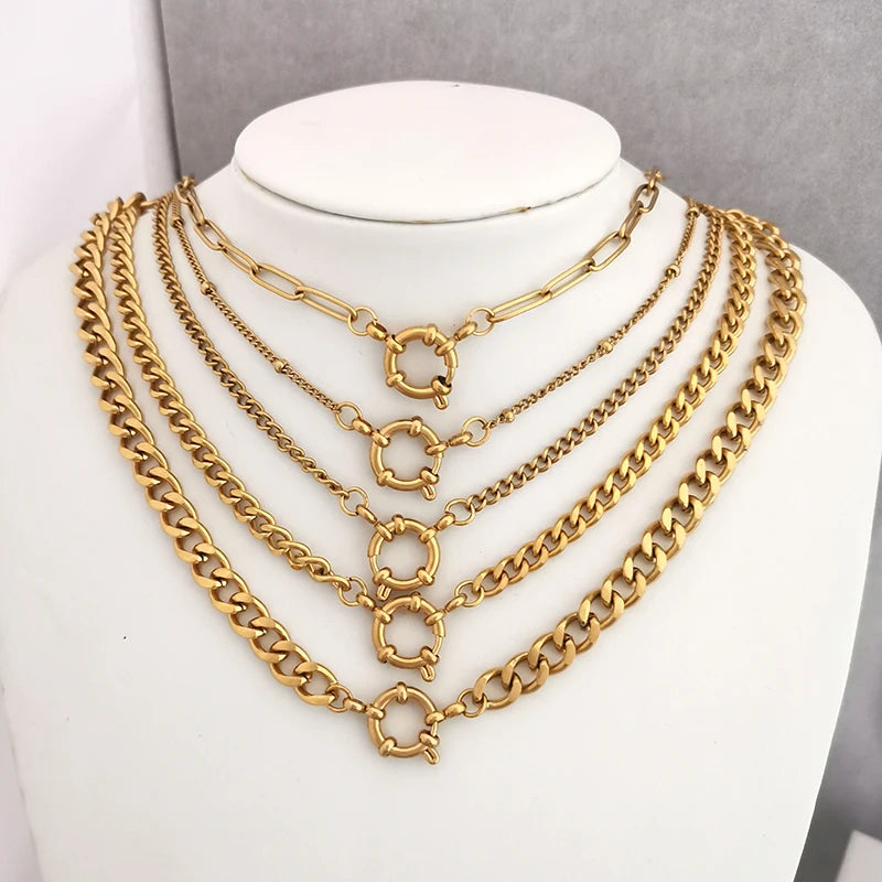 18K Gold and Platinum Plated  Stainless Steel Necklace