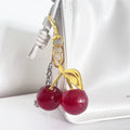 Gold Plated Red Cherry Keychain - My Luxury Closet