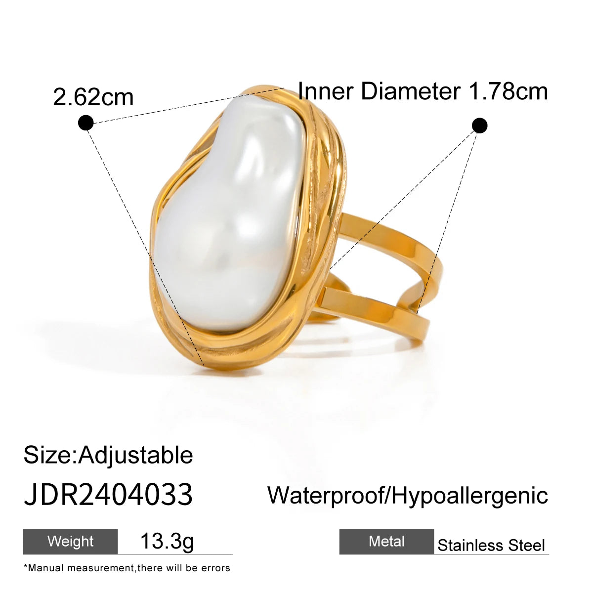 18K Gold and Platinum Plated Stainless Steel Ring - My Luxury Closet