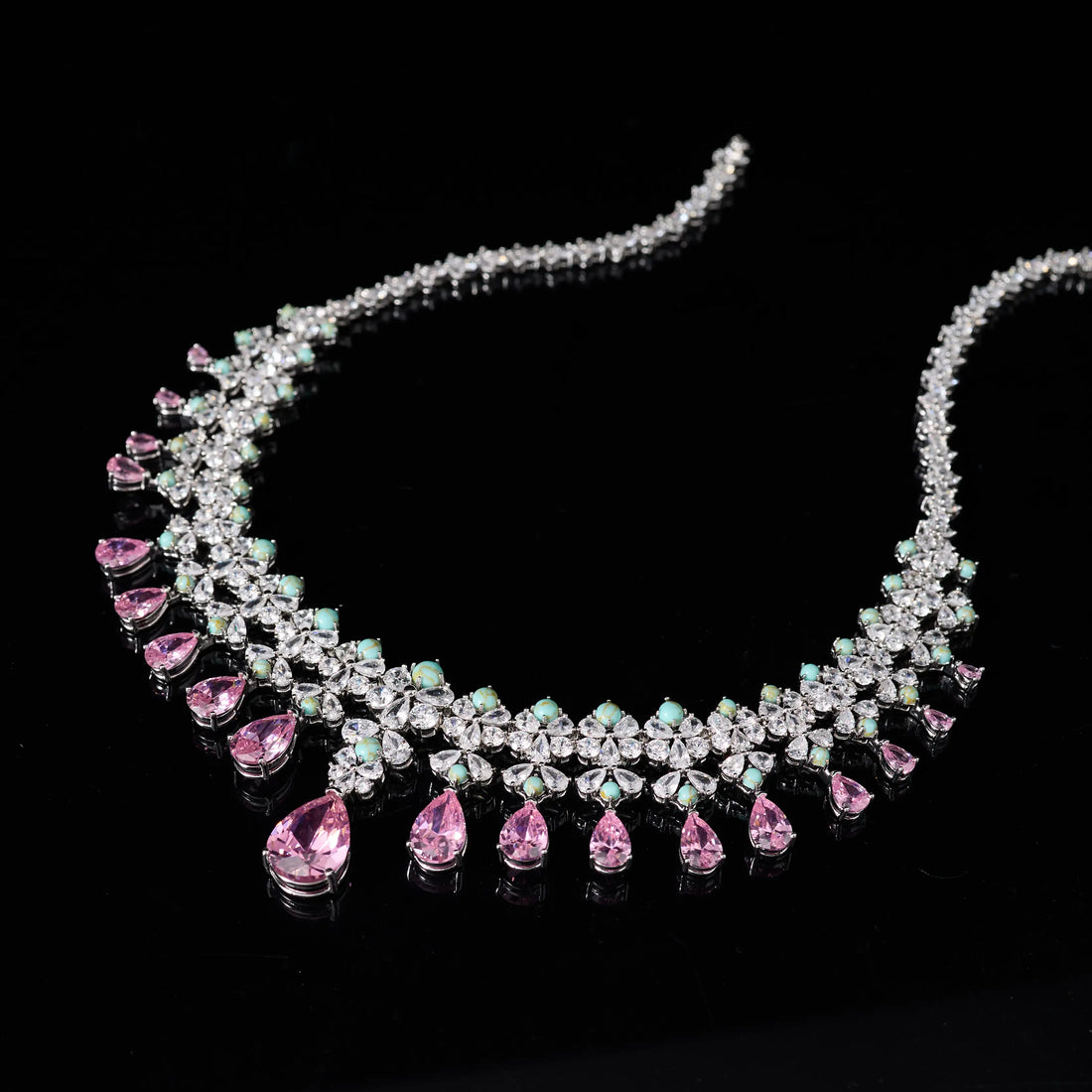 Cubic Zirconia Platinum Plated Jewelry Set